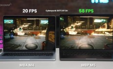 2025款苹果MacBook Pro运行《赛博朋克2077》帧率对比M4提升190%